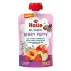 Holle bio gyümölcspüré, berry puppy - alma, őszibarack, erdei gyümölcs 100g 